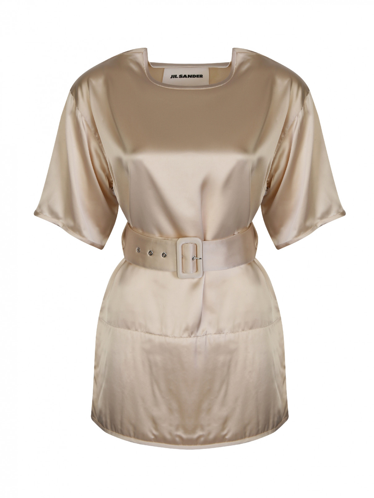 Блуза с разрезами из вискозы Jil Sander  –  Общий вид  – Цвет:  Золотой