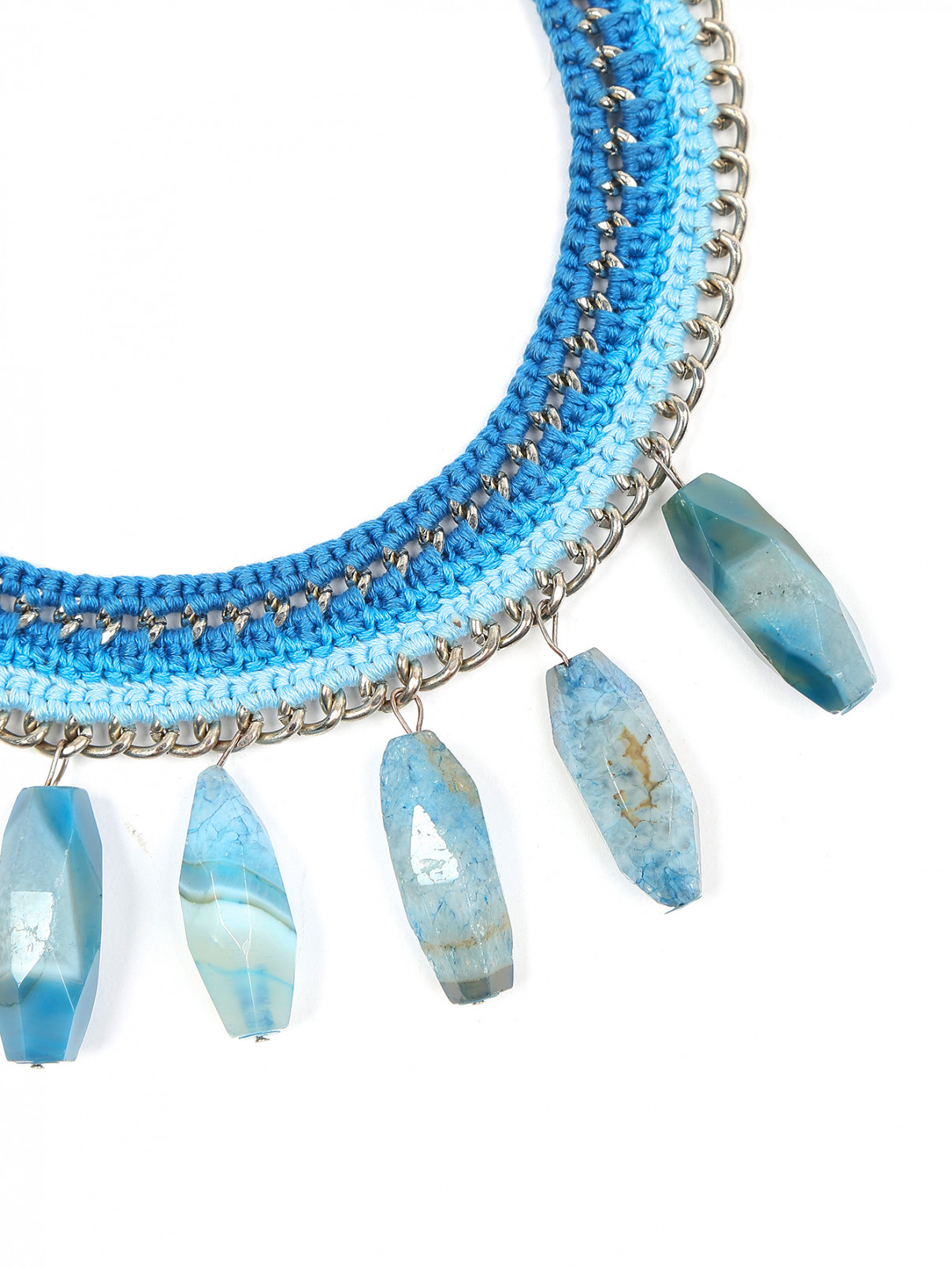 Ожерелье из текстиля с камнями Inga Kazumyan  –  Деталь1  – Цвет:  Синий