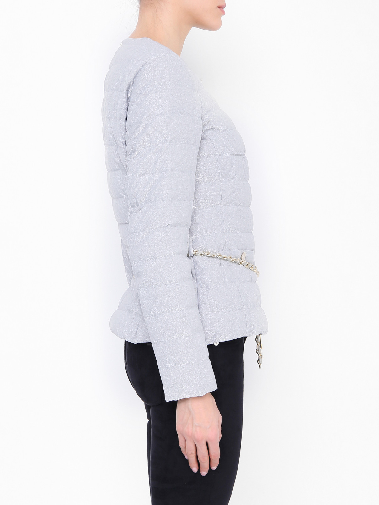 Стеганая куртка с ремнем Herno  –  МодельВерхНиз2  – Цвет:  Серый