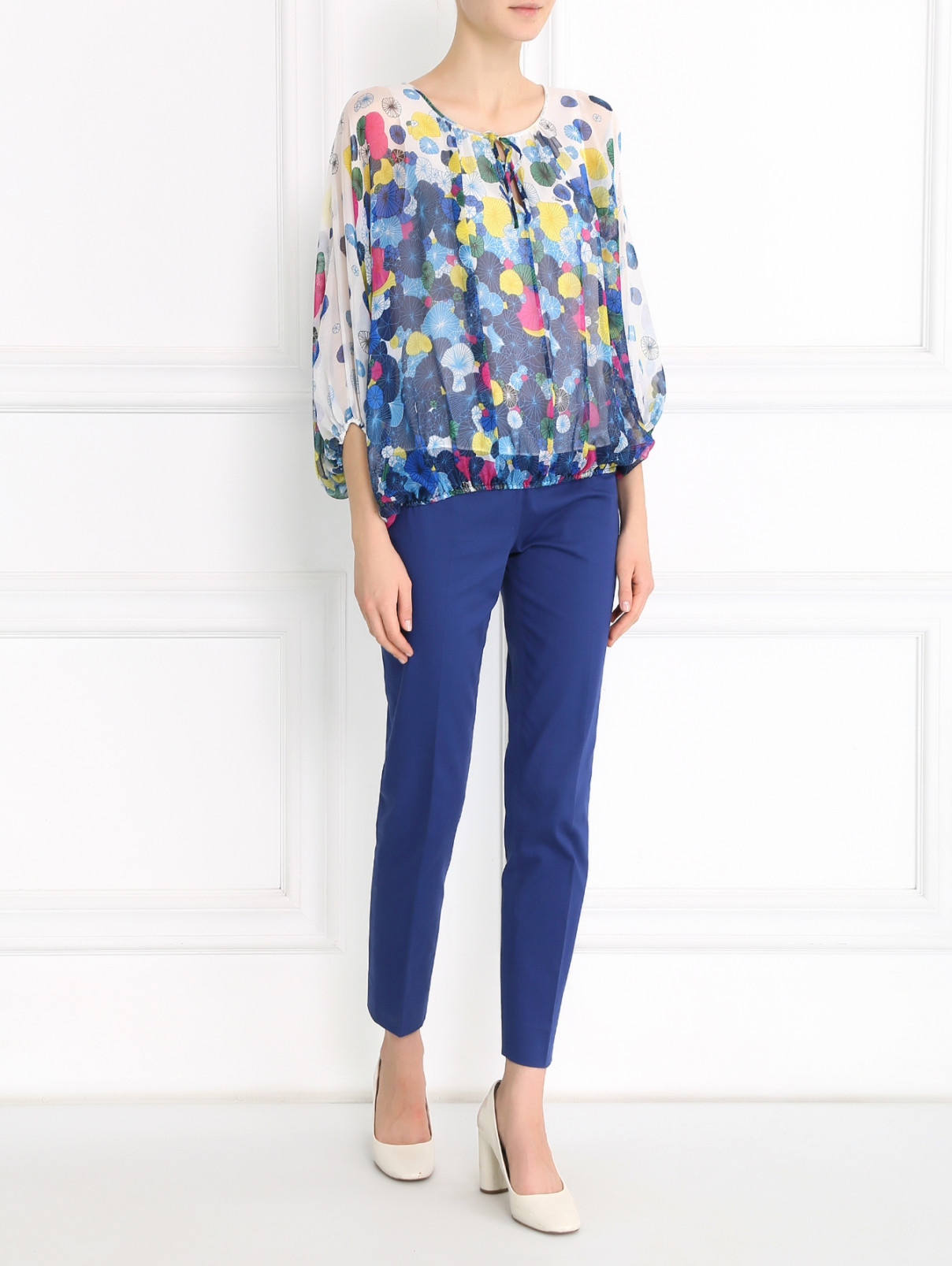 Блуза из шелка с узором Diane von Furstenberg  –  Модель Общий вид  – Цвет:  Узор