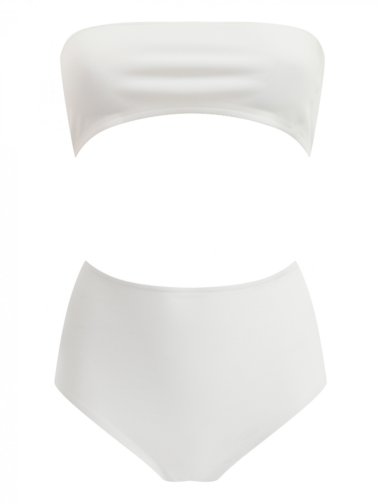 Однотонный купальник с завышенной талией Barbara Bui  –  Общий вид  – Цвет:  Белый