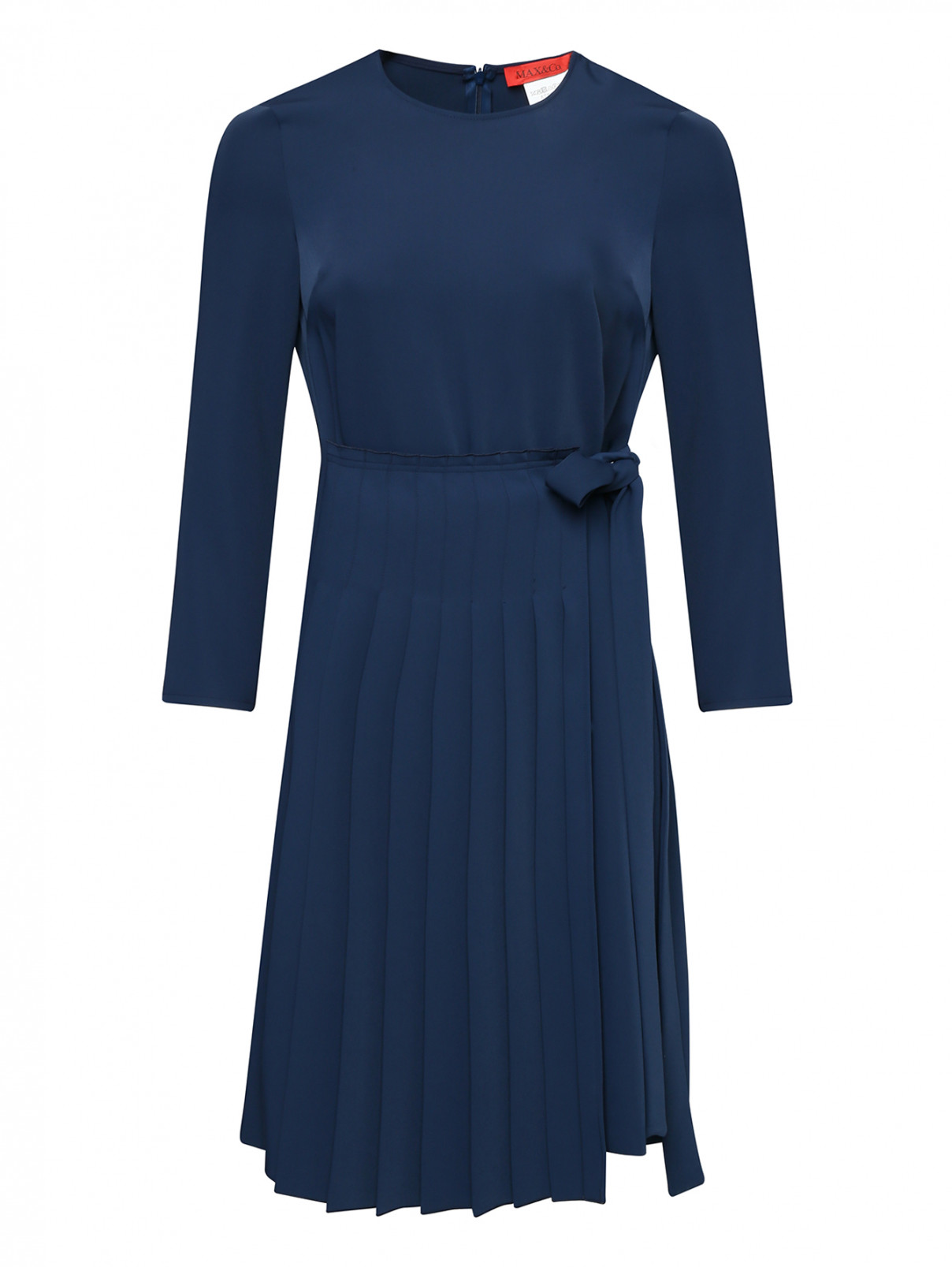 Платье миди со складками Max&Co  –  Общий вид  – Цвет:  Синий