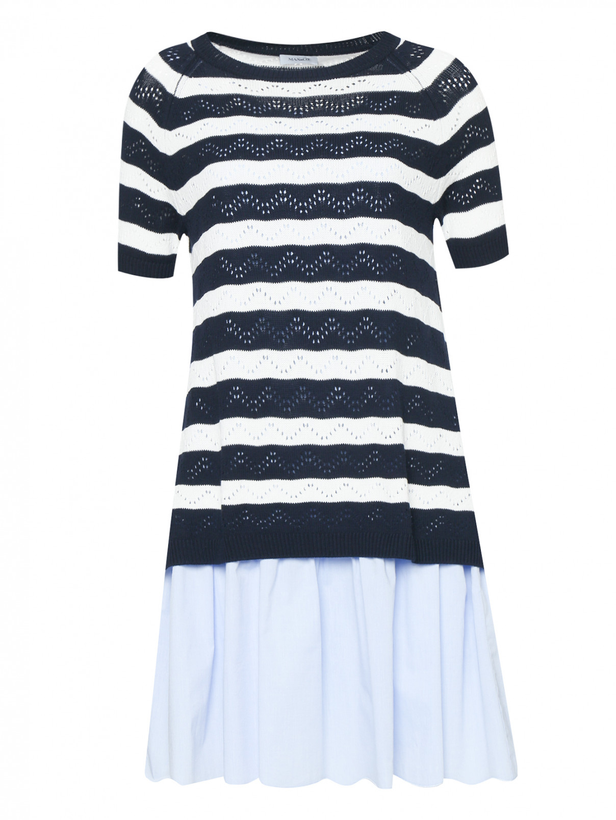 Платье свободного кроя с узором "полоска" Max&Co  –  Общий вид  – Цвет:  Узор