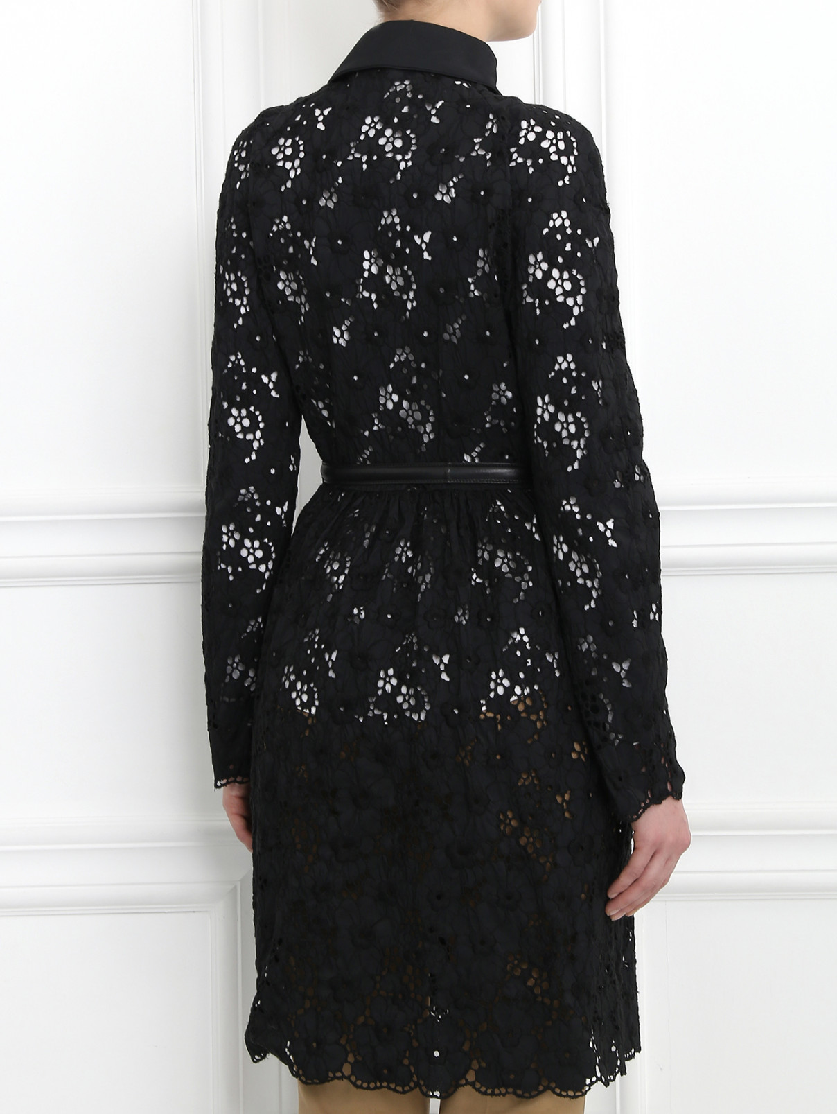Легкий кружевной плащ Ermanno Scervino  –  Модель Верх-Низ1  – Цвет:  Черный