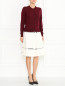 Расклешенная юбка-миди из шерсти  с узором Moschino Couture  –  Модель Общий вид