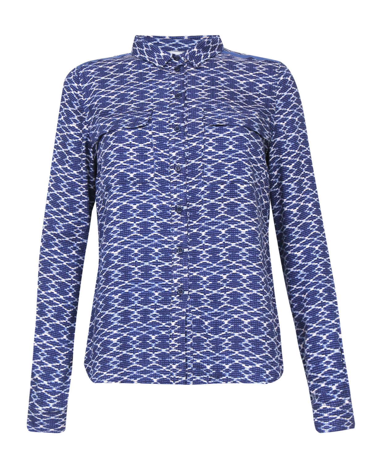 Блуза с узором MKT Studio  –  Общий вид  – Цвет:  Синий