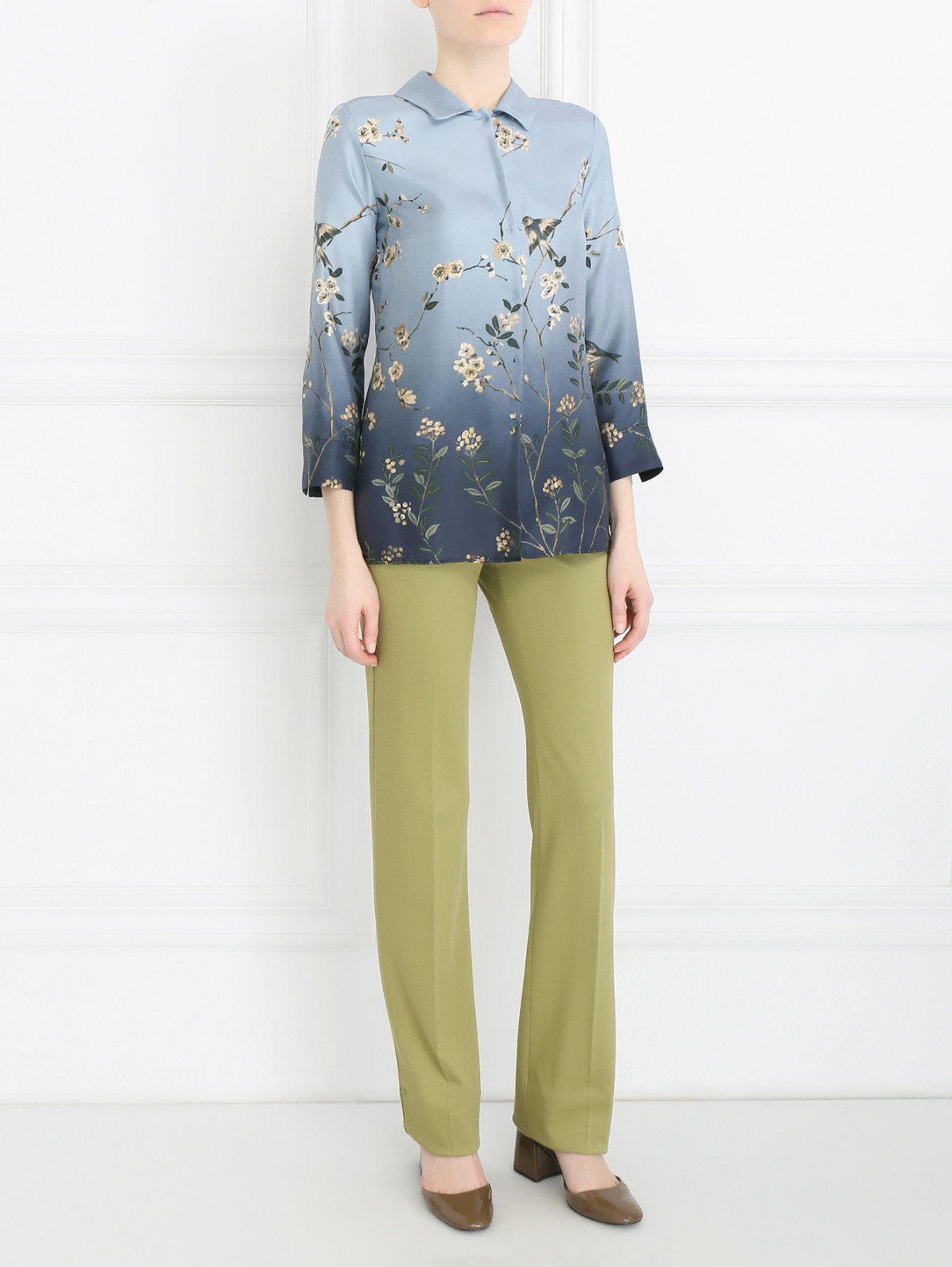 Блуза из шелка с цветочным узором S Max Mara  –  Модель Общий вид  – Цвет:  Узор