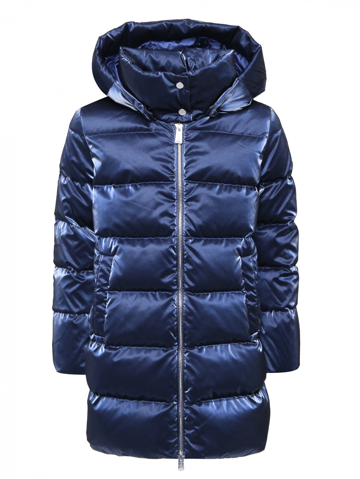 Удлиненная стеганая куртка Add  –  Общий вид  – Цвет:  Синий