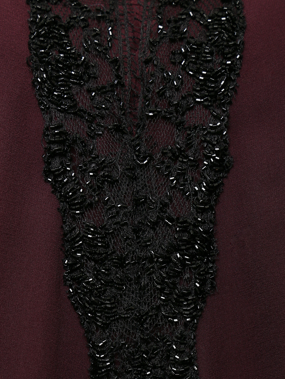 Блуза из шелка декорированная бисером Marina Rinaldi  –  Деталь  – Цвет:  Фиолетовый
