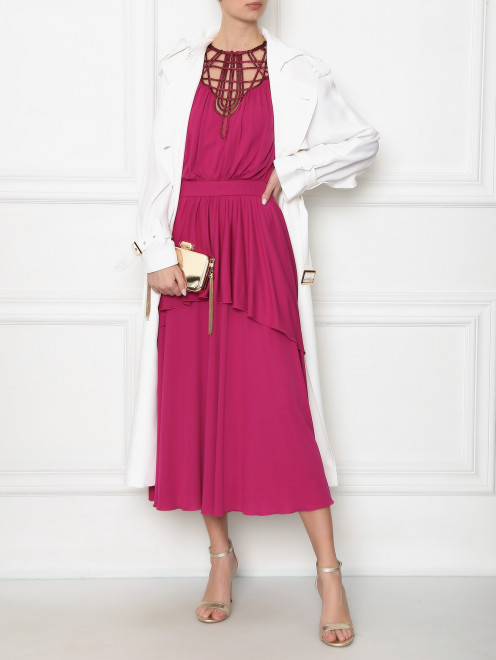 Платье-миди асимметричного кроя с декоративной отделкой Alberta Ferretti - МодельОбщийВид