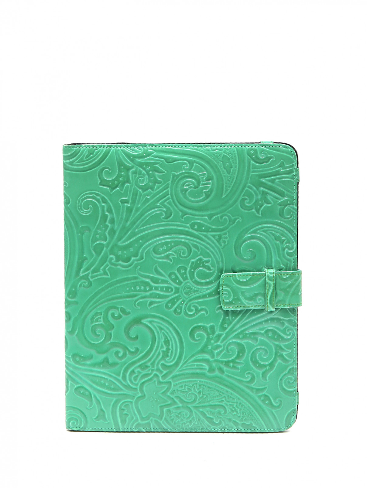 Кожаный чехол для iPad с тиснением Etro  –  Общий вид  – Цвет:  Зеленый