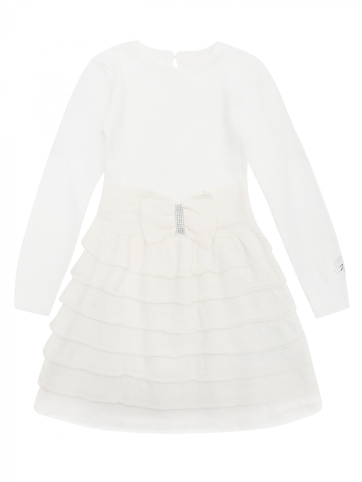 Трикотажное платье с оборками Blumarine baby  –  Общий вид  – Цвет:  Белый