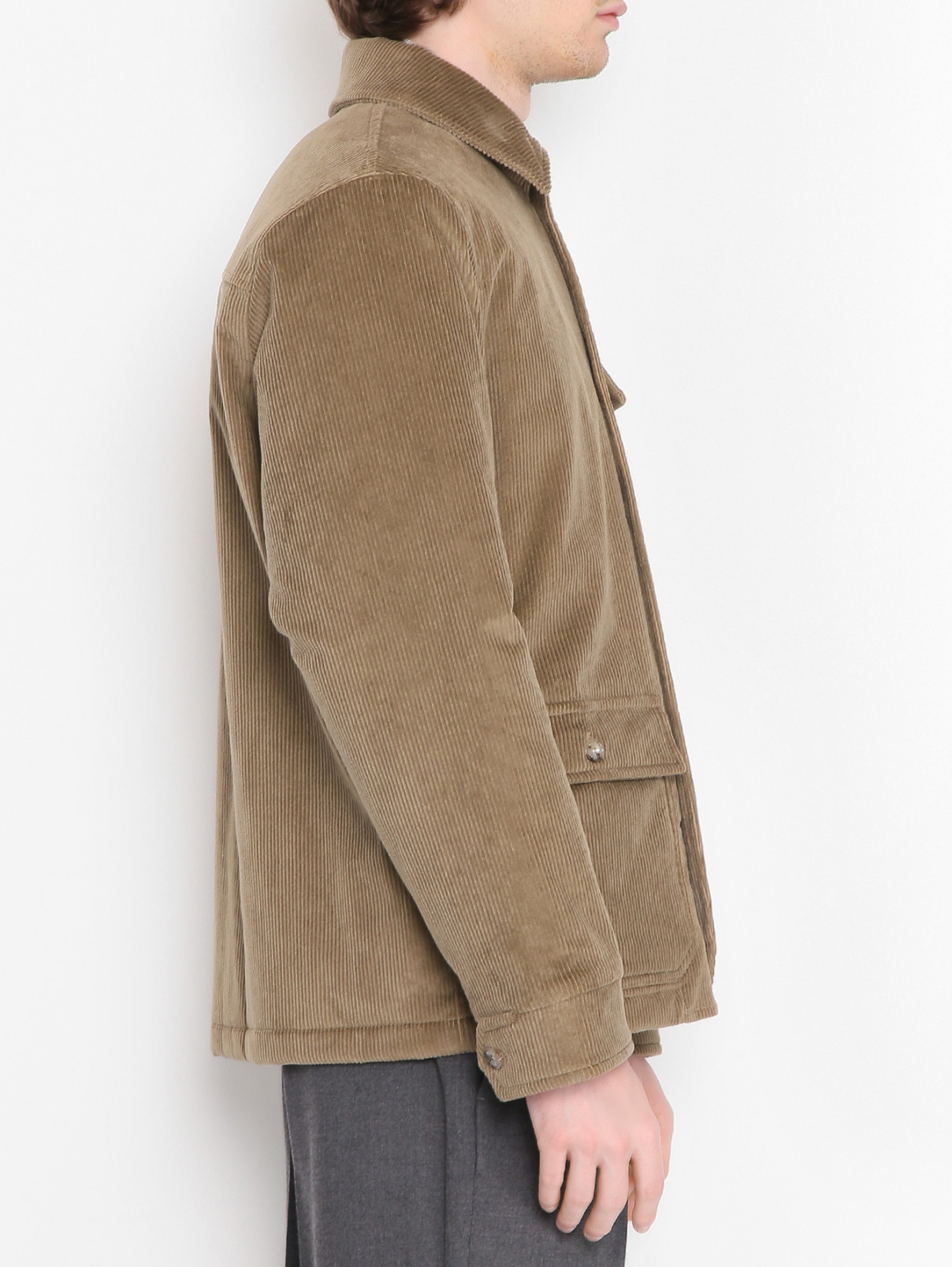 Вельветовая куртка с карманами Altea  –  МодельВерхНиз2  – Цвет:  Зеленый
