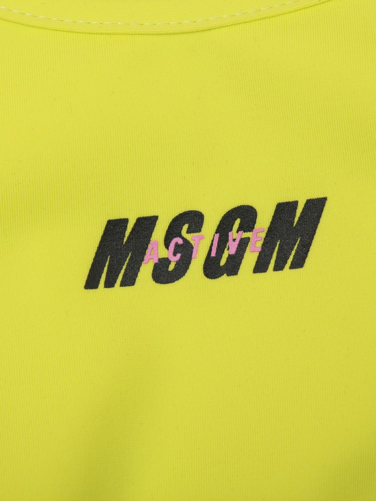 Спортивный топ на резинке MSGM  –  Деталь  – Цвет:  Желтый