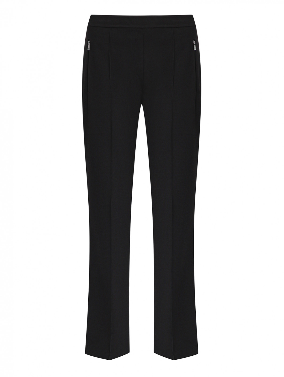 Трикотажные брюки-клеш Weekend Max Mara  –  Общий вид  – Цвет:  Черный
