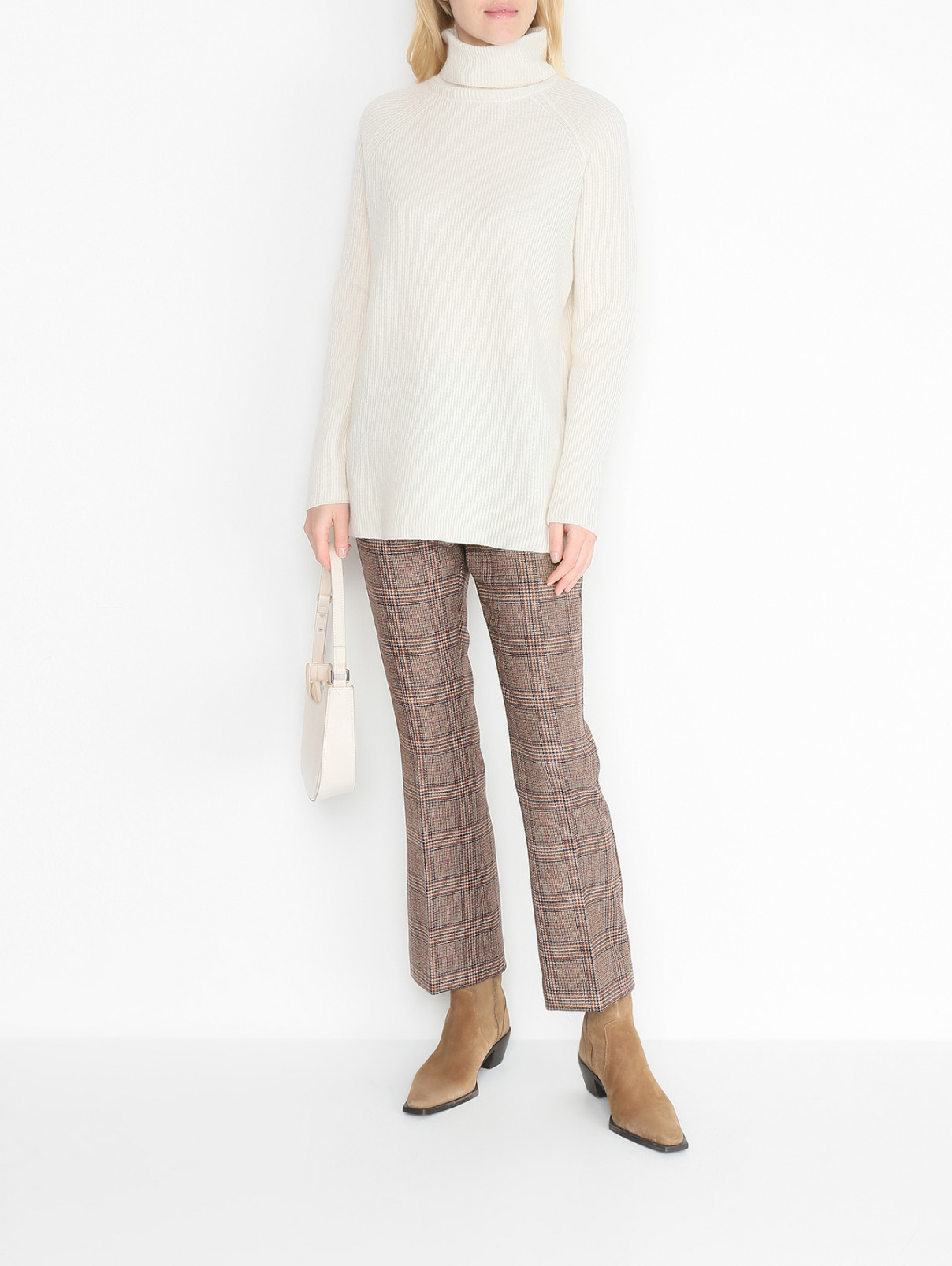 Однотонный свитер из смешанной шерсти Max&Co  –  МодельОбщийВид  – Цвет:  Белый