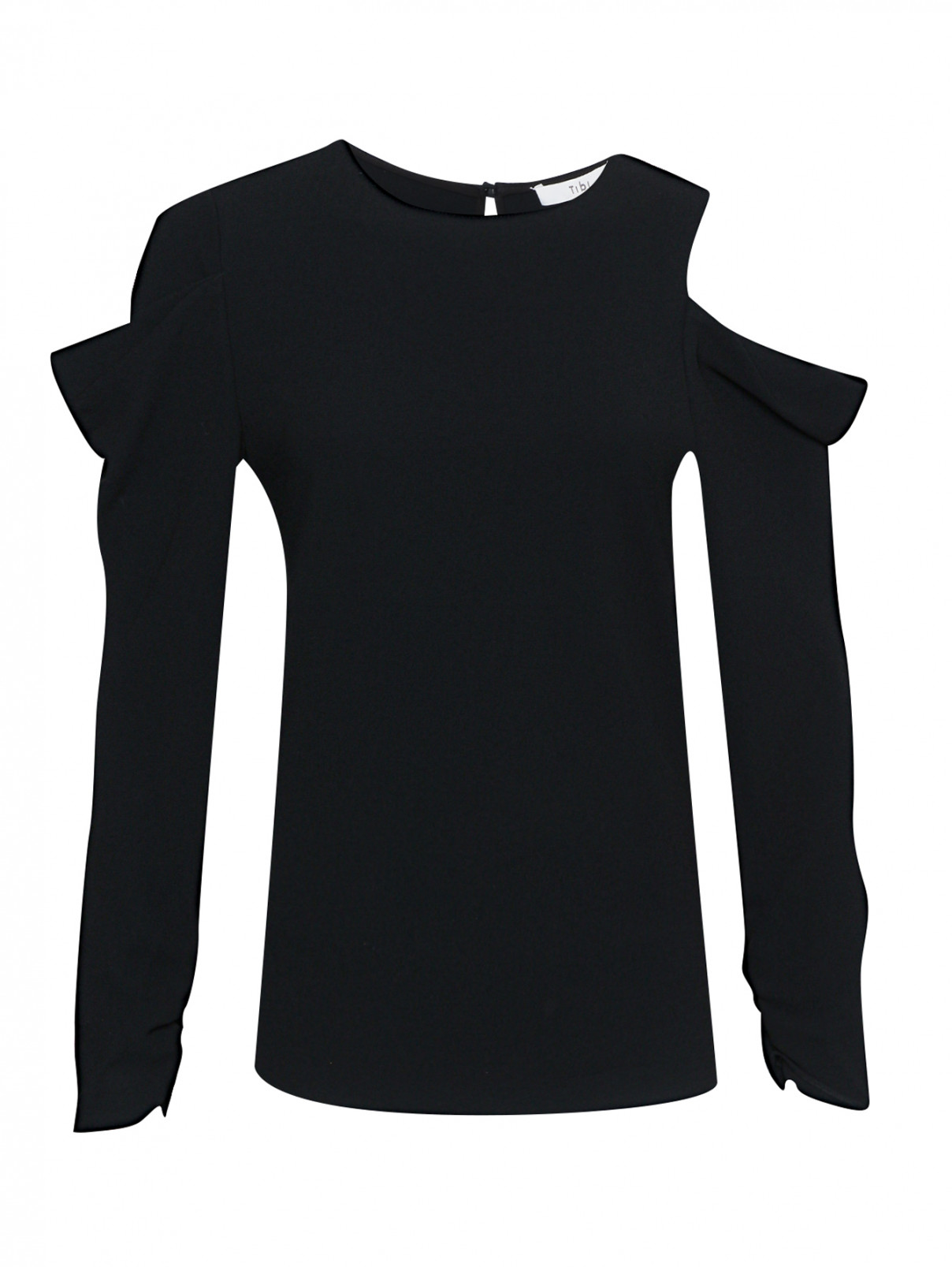 Блуза асимметричного кроя TIBI  –  Общий вид  – Цвет:  Черный