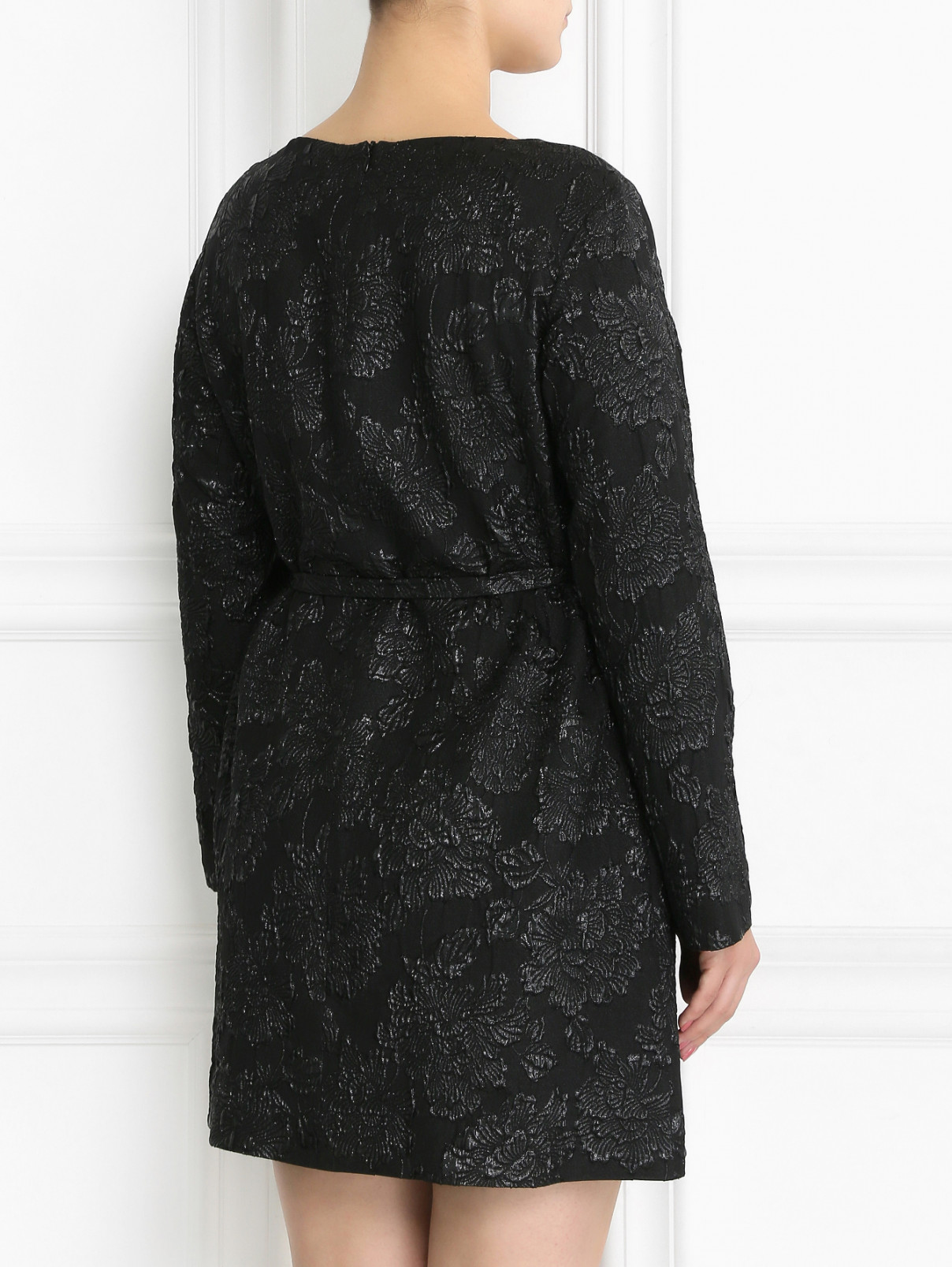 Платье-мини из жаккарда с узором Marina Rinaldi  –  Модель Верх-Низ1  – Цвет:  Черный