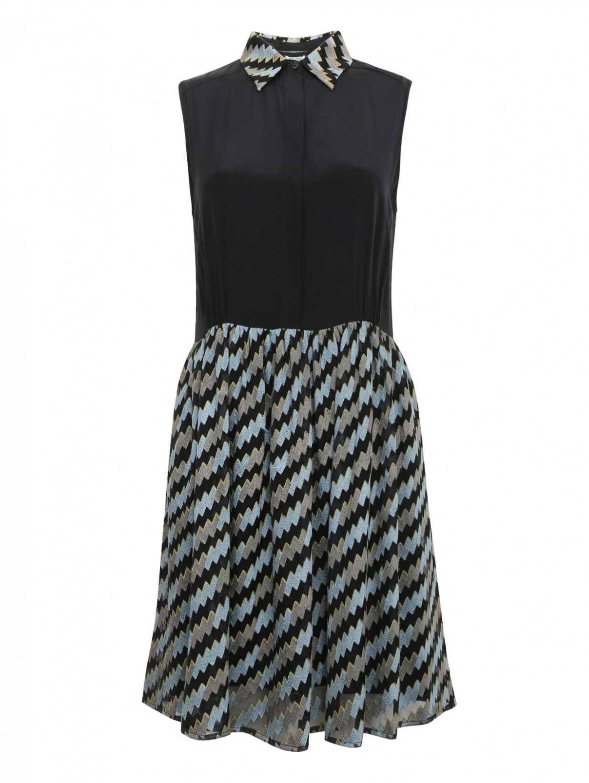 Платье из шелка с боковыми карманами Kenzo  –  Общий вид  – Цвет:  Черный