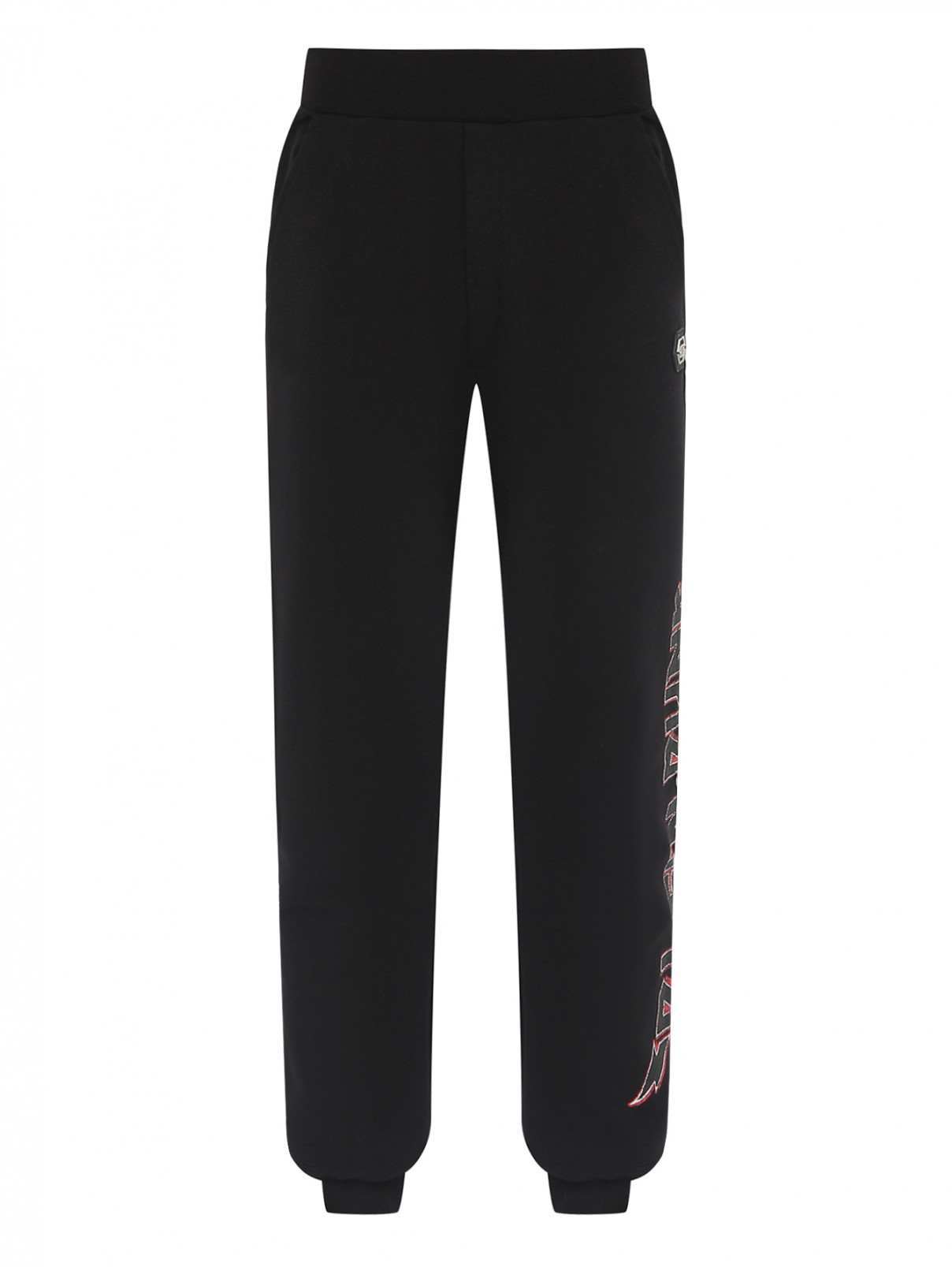 Трикотажные брюки с принтом Philipp Plein  –  Общий вид  – Цвет:  Черный