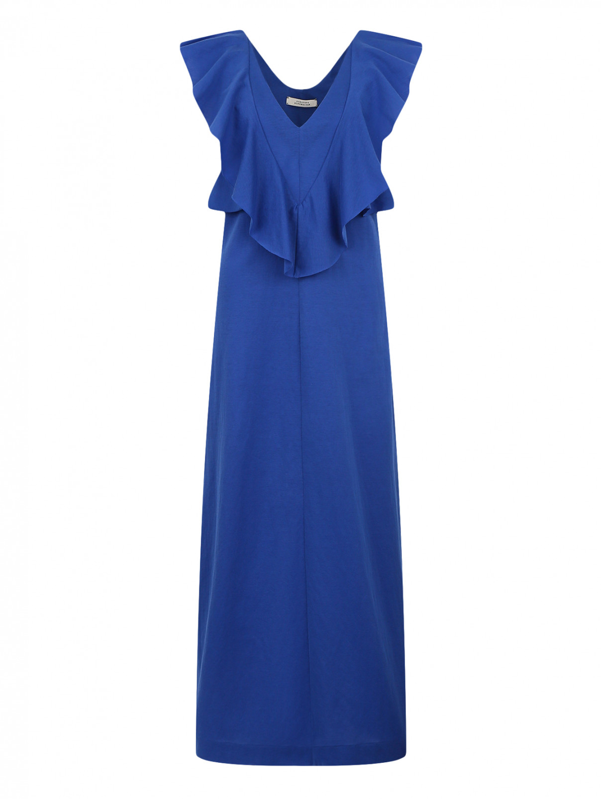 Платье свободного кроя с воланами Dorothee Schumacher  –  Общий вид  – Цвет:  Синий