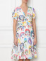 Платье из шелка с узором Moschino  –  МодельВерхНиз