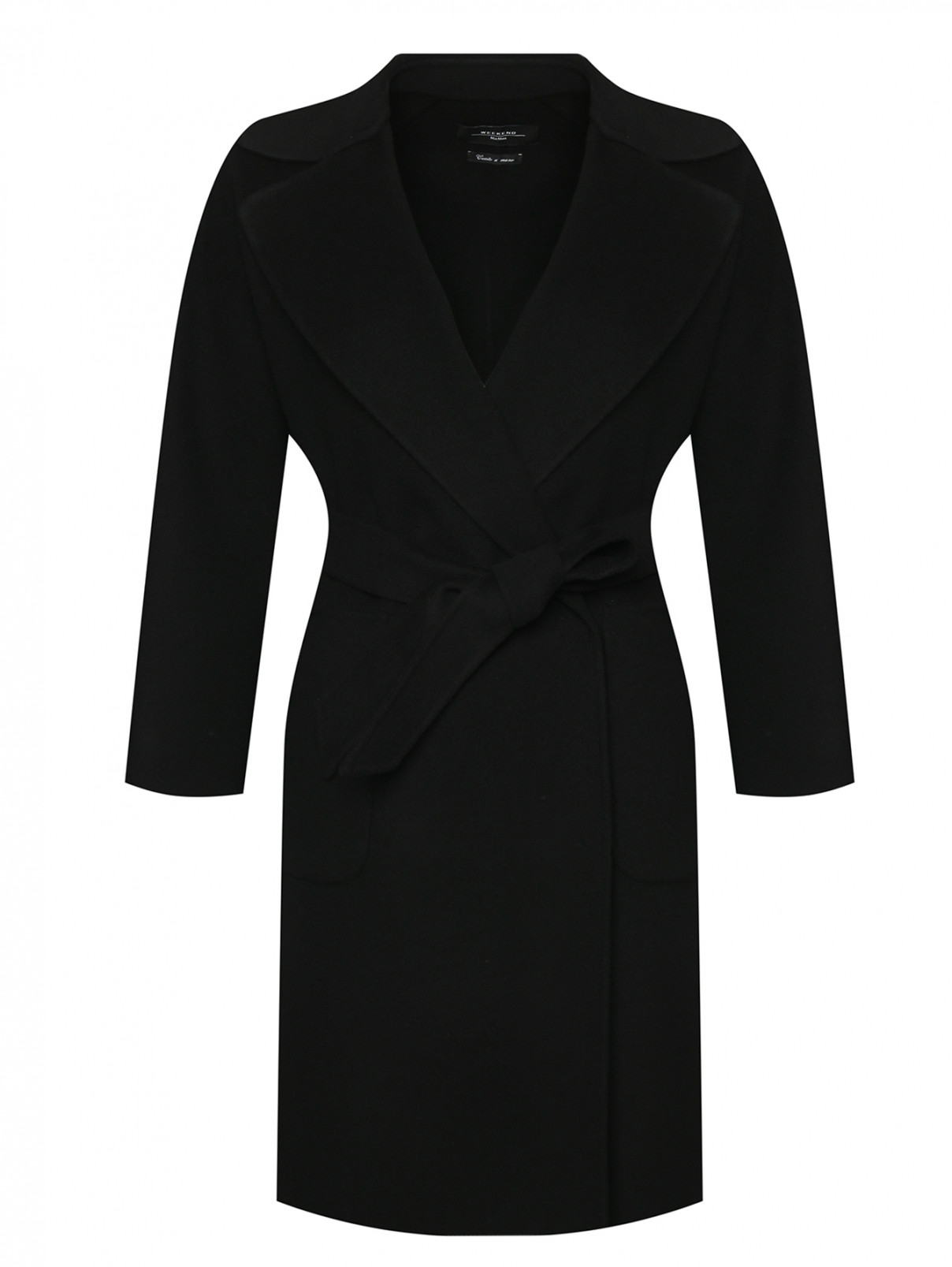 Пальто из шерсти с накладными карманами Weekend Max Mara  –  Общий вид  – Цвет:  Черный