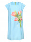 Платье из хлопка с цветочной аппликацией MiMiSol  –  Общий вид