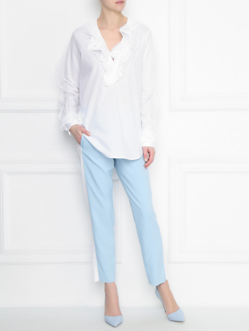 Укороченные брюки с лампасами Ermanno Scervino - МодельОбщийВид