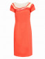 Платье из хлопка прямого кроя с прозрачной вставкой на груди Alberta Ferretti  –  Общий вид