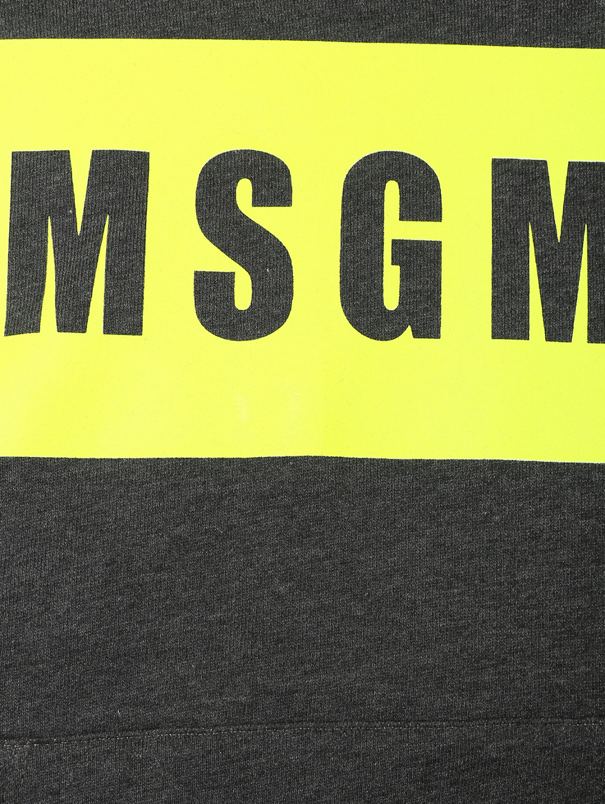 Толстовка на флисе с капюшоном MSGM  –  Деталь  – Цвет:  Серый