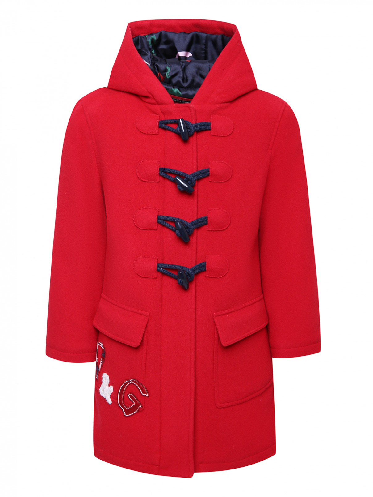Утепленное пальто с карманами Dolce & Gabbana  –  Общий вид  – Цвет:  Красный
