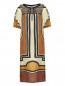 Платье свободного кроя из шелка с узором Alberta Ferretti  –  Общий вид