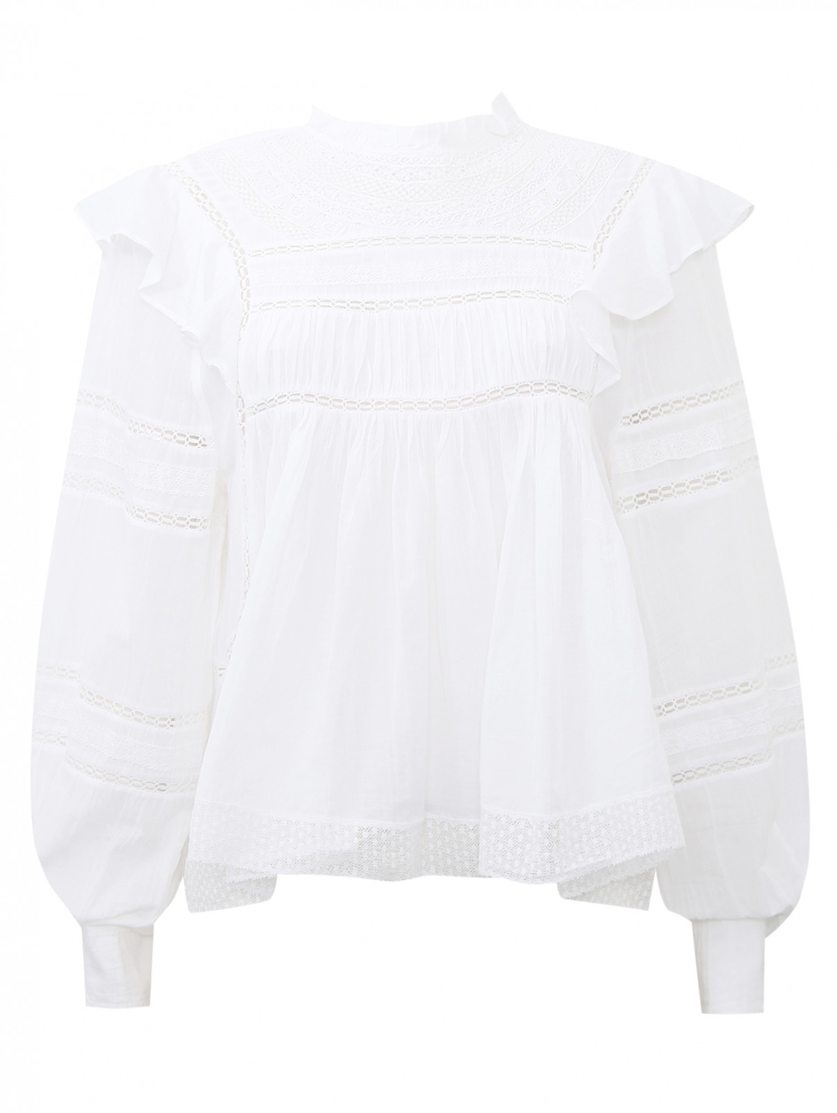 Блуза из хлопка с вышивкой Isabel Marant  –  Общий вид  – Цвет:  Белый