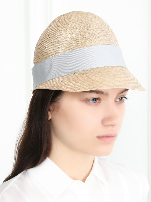 Шляпа из соломы с контрастной отделкой - МодельОбщийВид