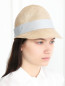 Шляпа из соломы с контрастной отделкой Federica Moretti  –  МодельОбщийВид