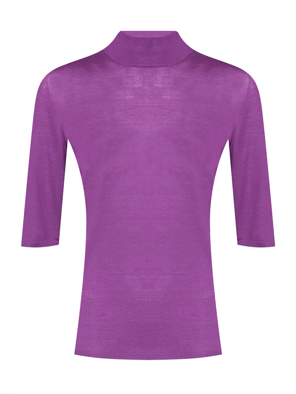 Водолазка из шерсти с коротким рукавом Max Mara  –  Общий вид  – Цвет:  Фиолетовый