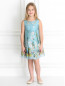 Платье из шелка с цветочным узором и съемным воротничком MiMiSol  –  Модель Общий вид