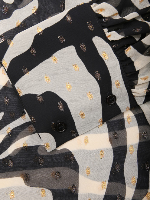 Полупрозрачная блуза с анималистичным принтом - Деталь1