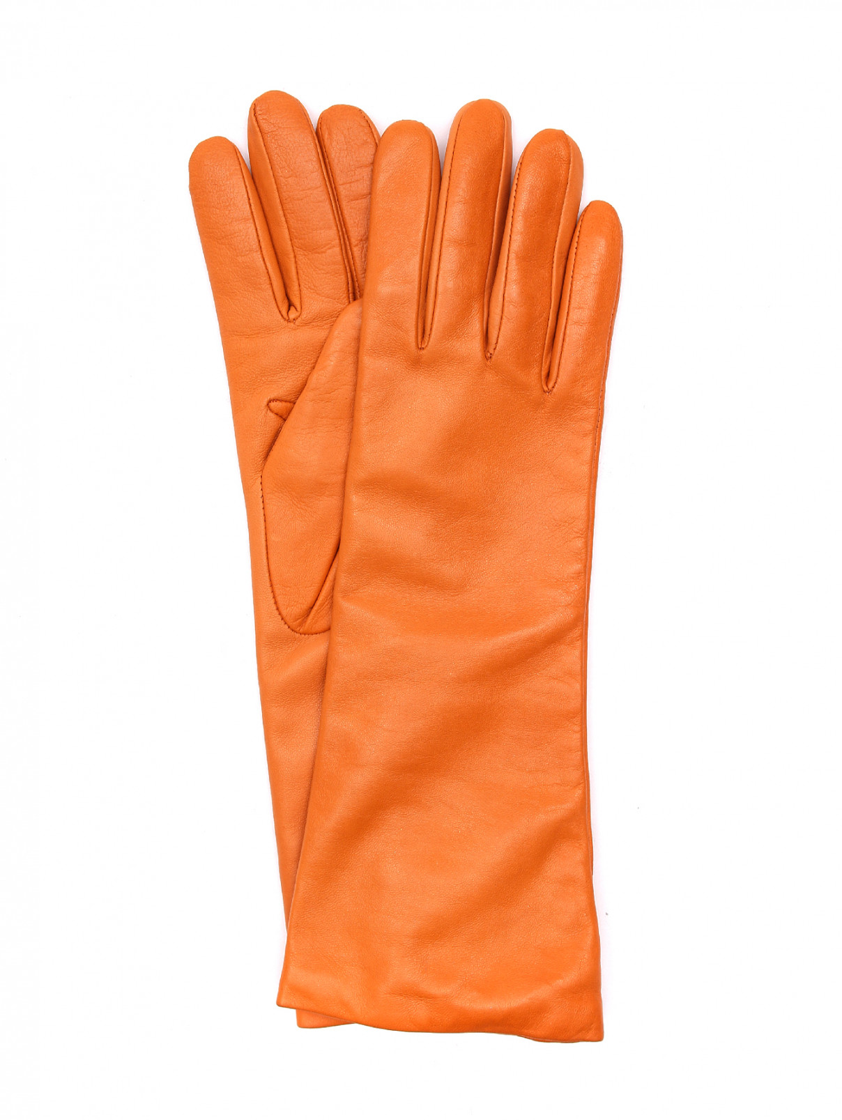 Перчатки высокие из кожи Max&Co  –  Общий вид  – Цвет:  Оранжевый