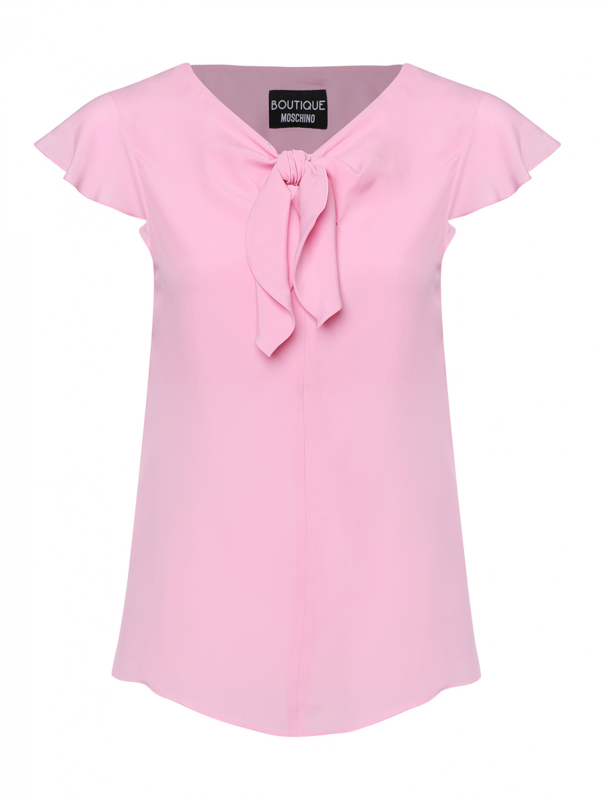 Блуза с короткими рукавами Moschino Boutique  –  Общий вид  – Цвет:  Розовый