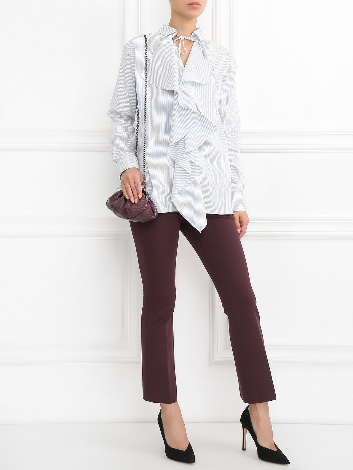 Укороченные брюки со стрелками Dorothee Schumacher  –  Модель Общий вид  – Цвет:  Фиолетовый