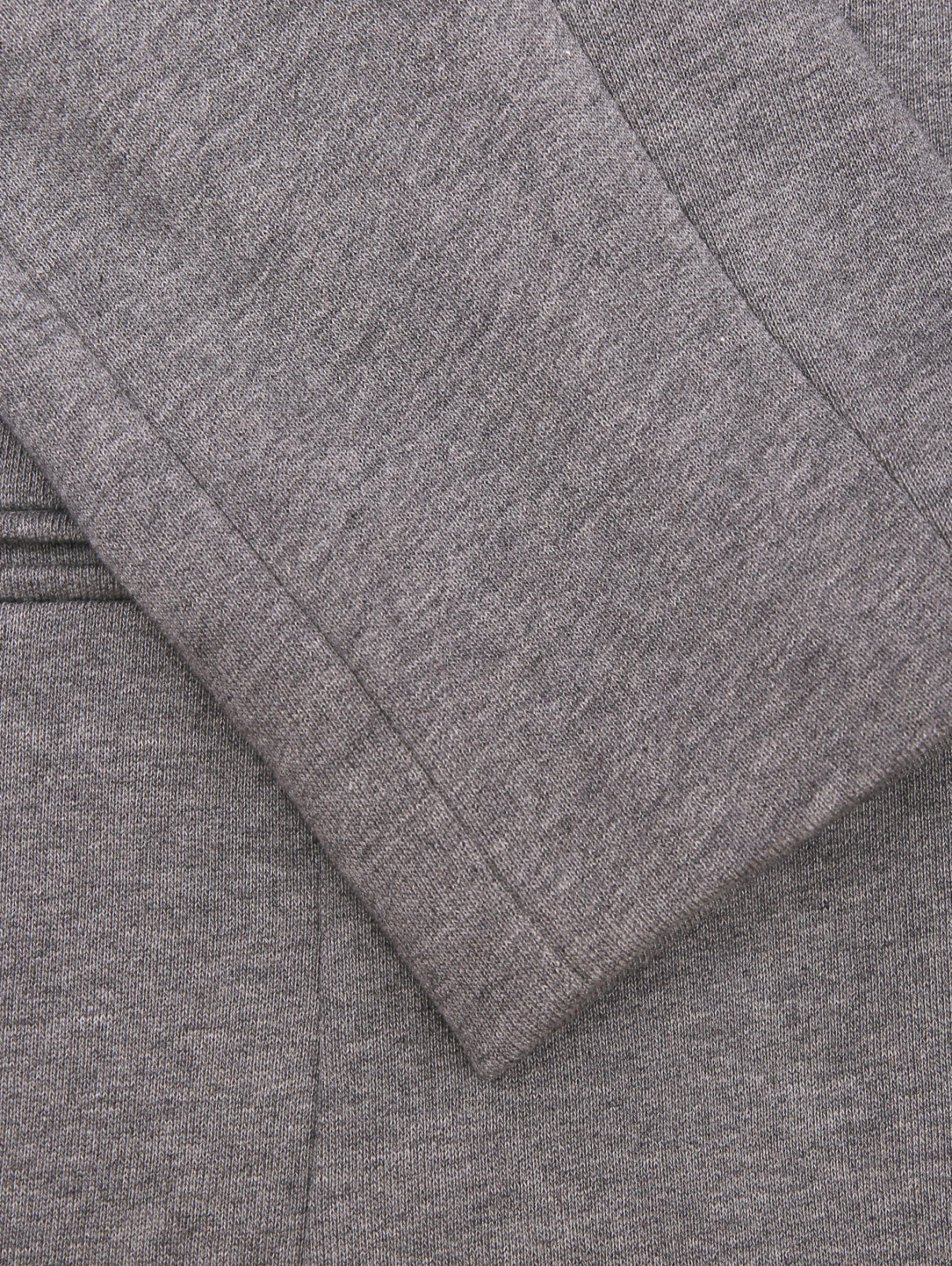 Трикотажный жакет из хлопка с карманами Persona by Marina Rinaldi  –  Деталь  – Цвет:  Серый