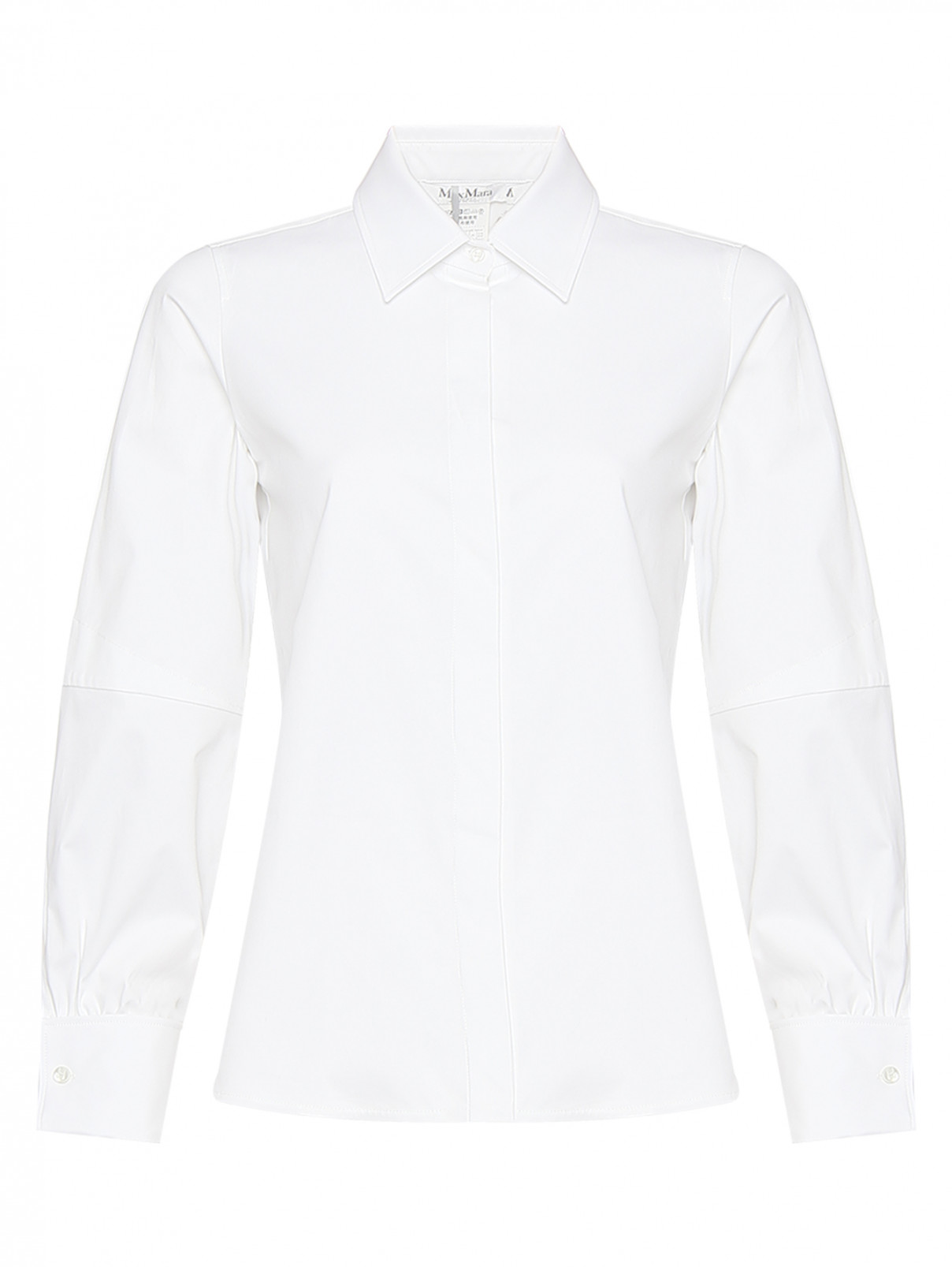 Рубашка из хлопка на пуговицах Max Mara  –  Общий вид  – Цвет:  Белый