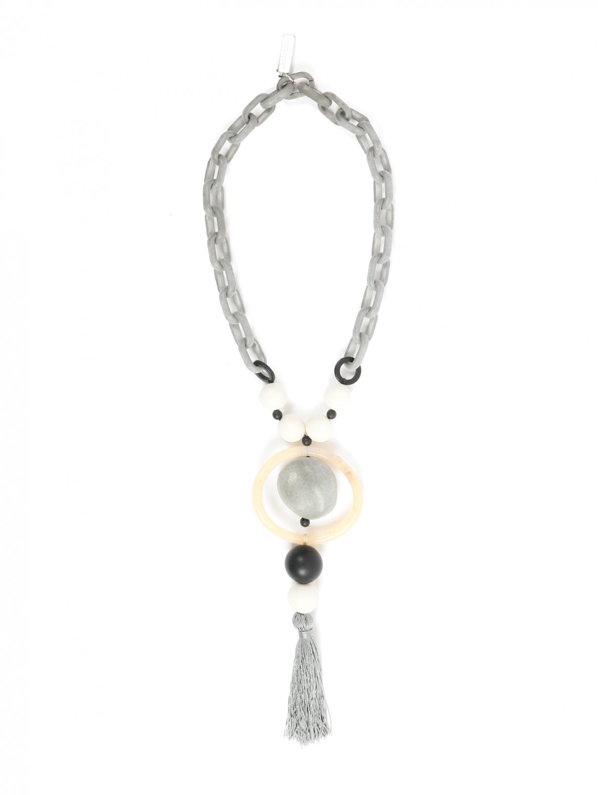 Ожерелье из пластиковых бусин Weekend Max Mara  –  Общий вид  – Цвет:  Серый