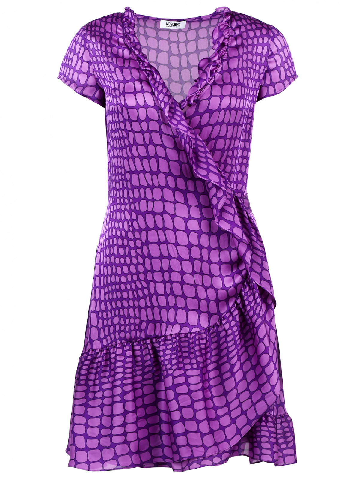 Шелковое платье с принтом Moschino Cheap&Chic  –  Общий вид  – Цвет:  Узор