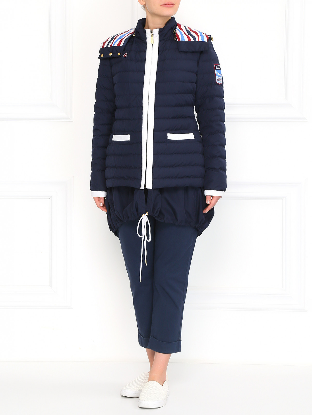 Пуховая стеганая куртка с контрастной отделкой BOSCO  –  Модель Общий вид  – Цвет:  Синий