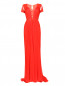 Асимметричное платье-макси из шелка декорированное пайетками и бисером Zuhair Murad  –  Общий вид