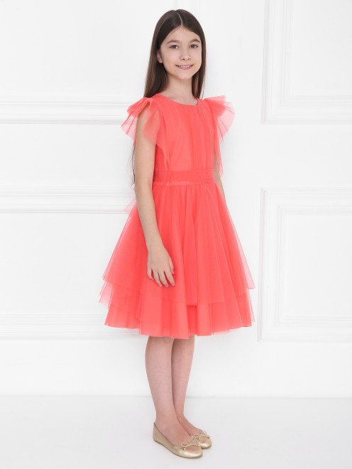 Платье из сетки с поясом Aletta Couture - МодельВерхНиз