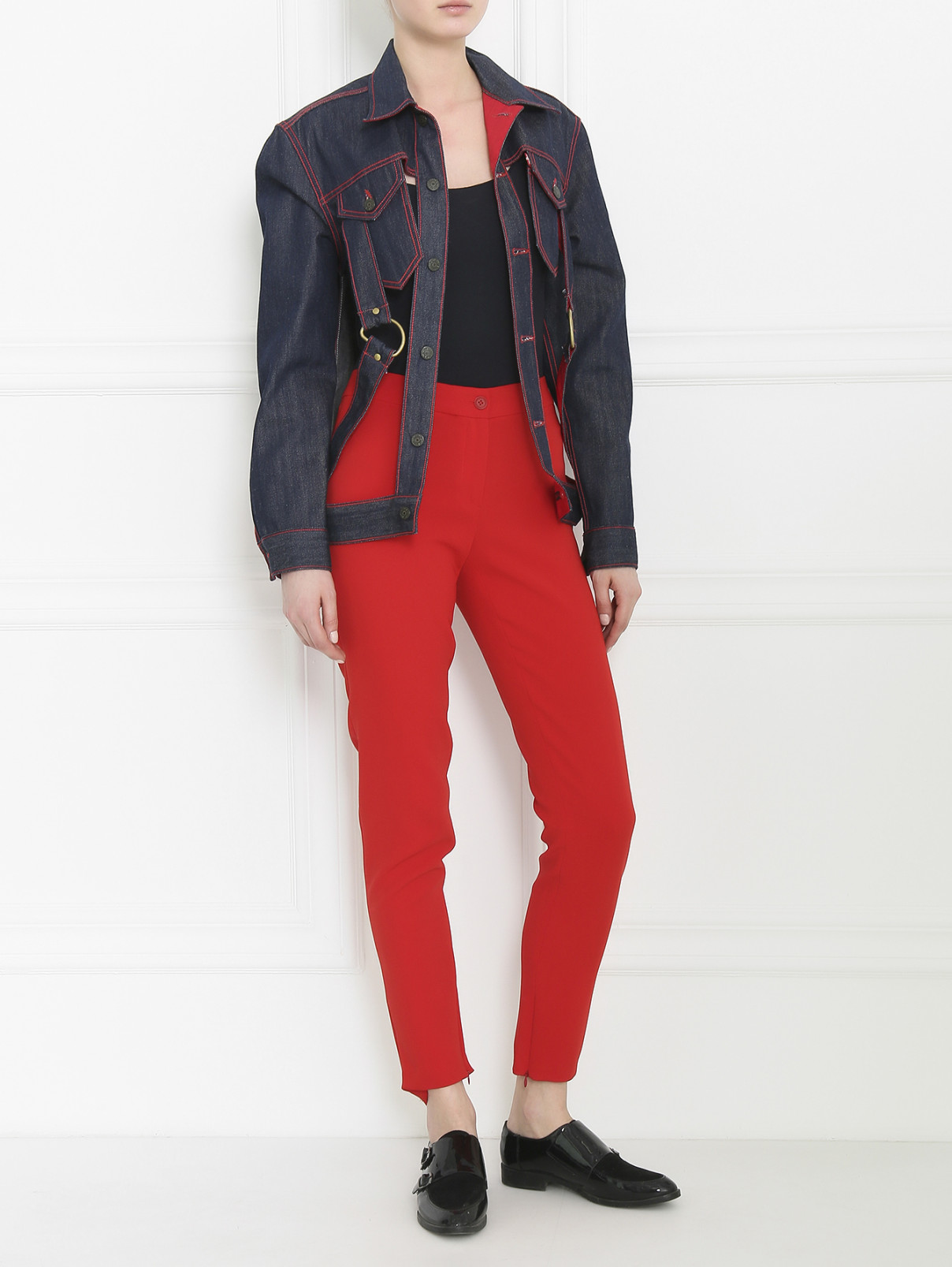 Куртка из денима с декоративными элементами Jean Paul Gaultier  –  Модель Общий вид  – Цвет:  Синий